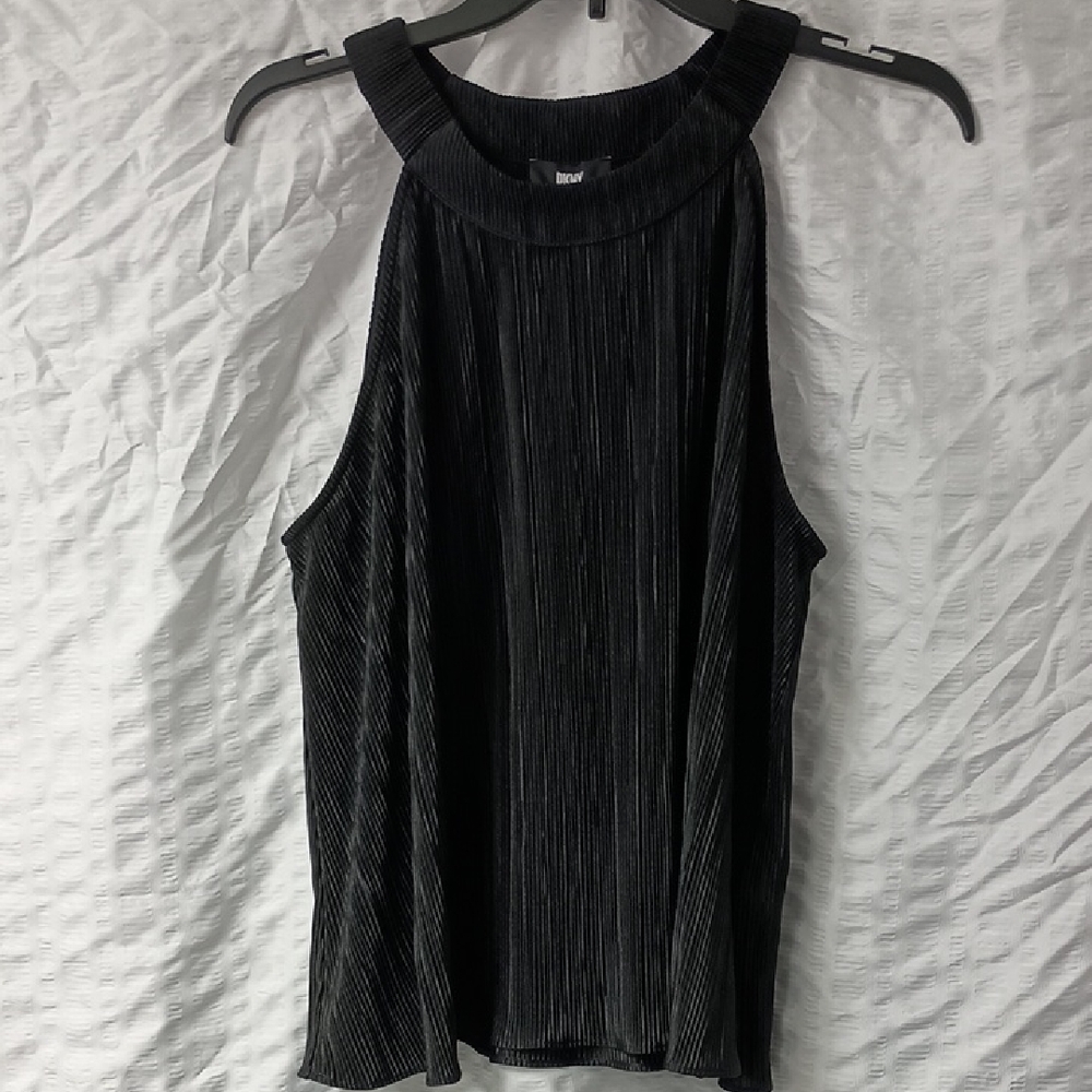 DKNY Black Sleeveless Blouse with Halter Neckline L
